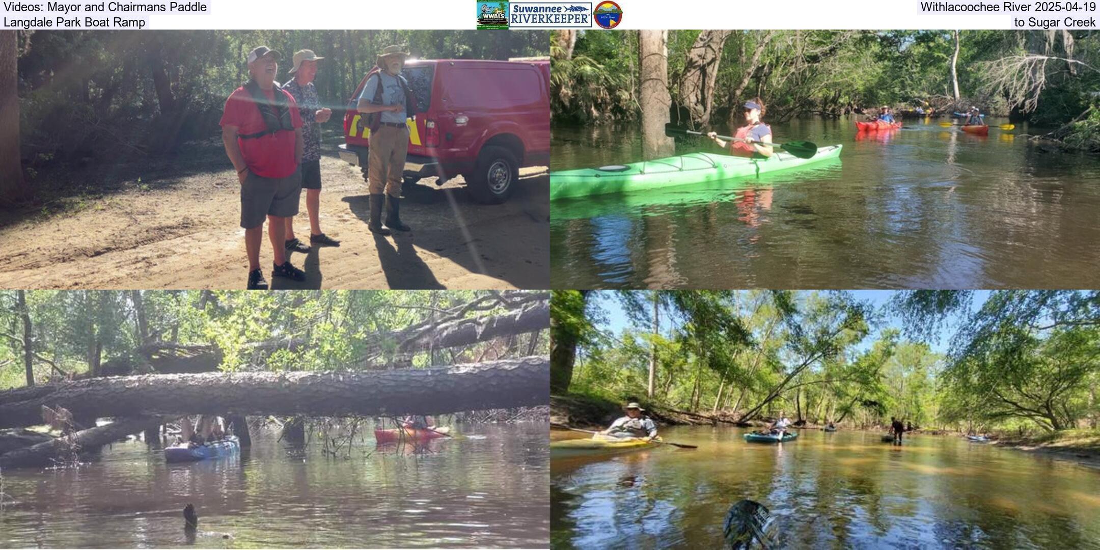 Videos: Mayor and Chairmans Paddle, Withlacoochee River 2025-04-19, Langdale Park Boat Ramp to Sugar Creek