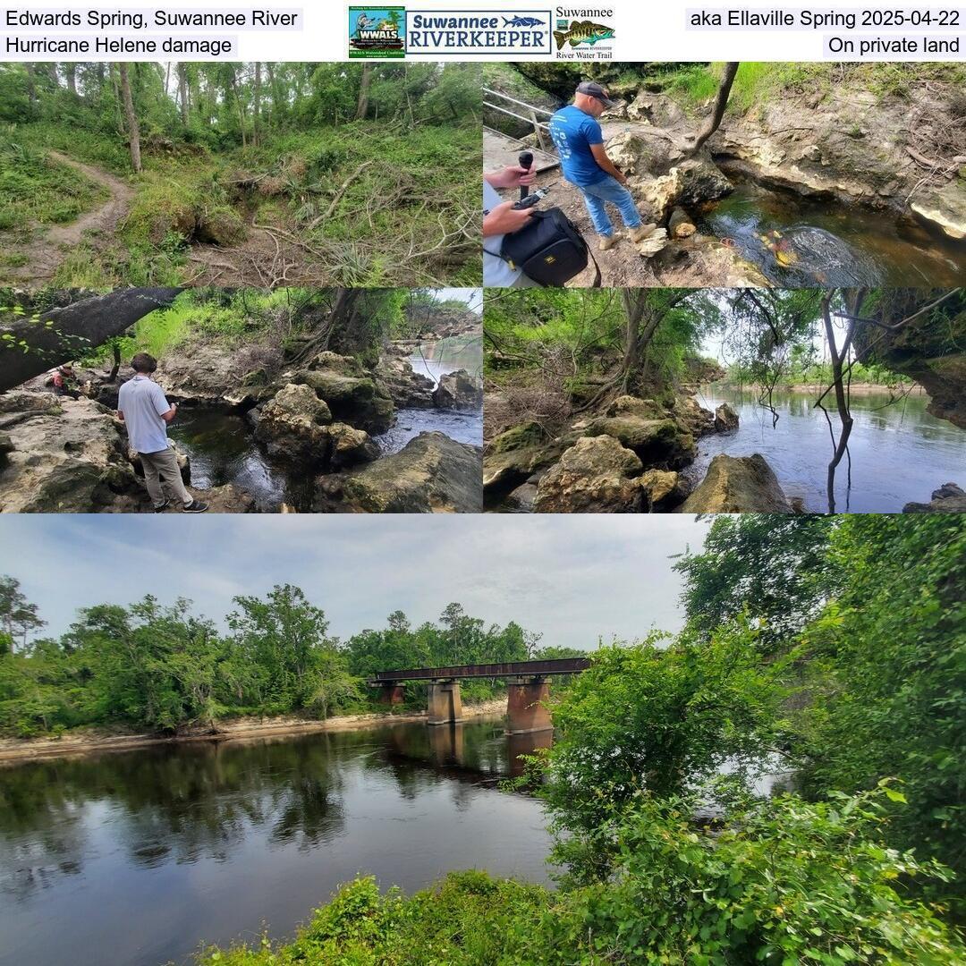 Edwards Spring, Suwannee River, aka Ellaville Spring 2025-04-22, Hurricane Helene damage, On private land