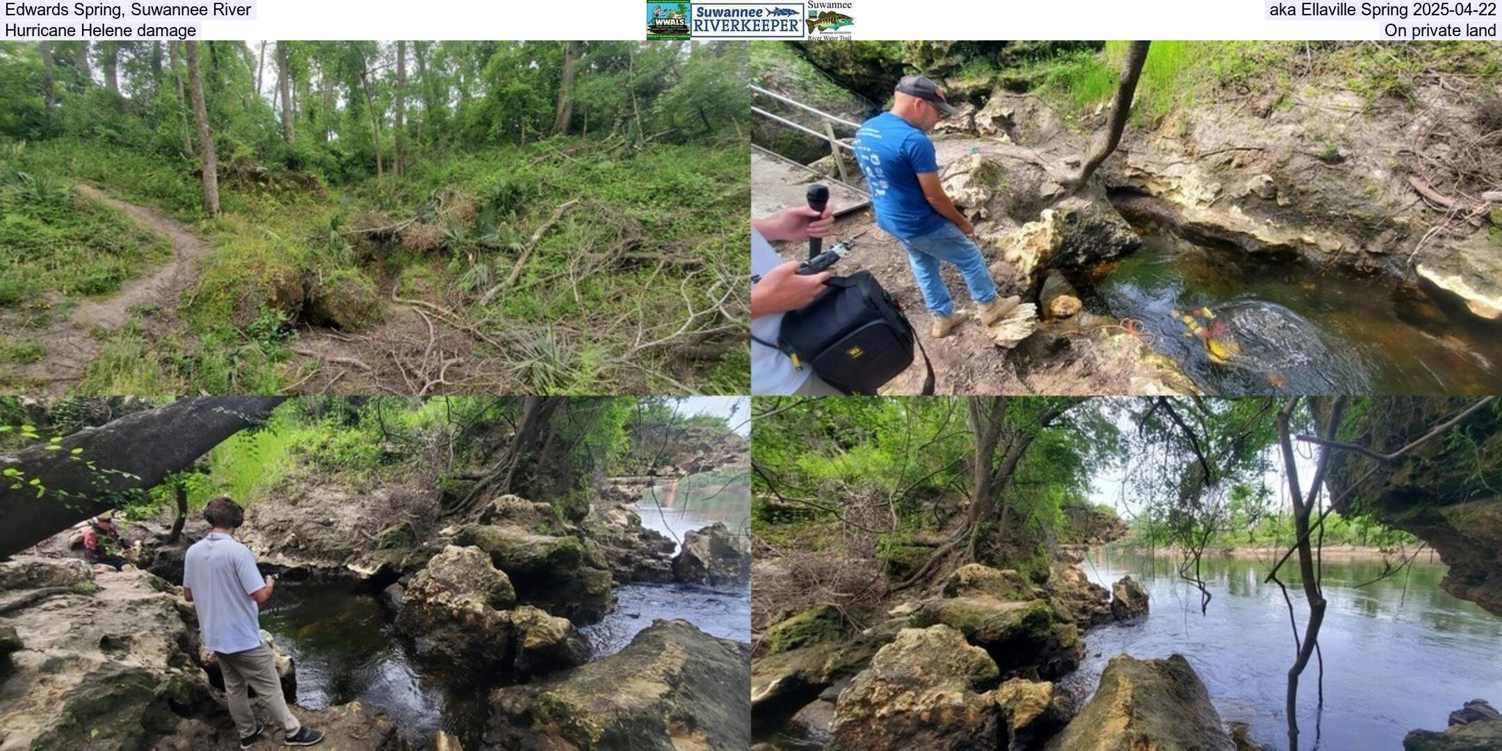 Edwards Spring, Suwannee River, aka Ellaville Spring 2025-04-22, Hurricane Helene damage, On private land