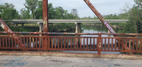 [Downstream to US 90 Bridge, 2025:04:22 10:03:32, 30.3848346, -83.1746295]