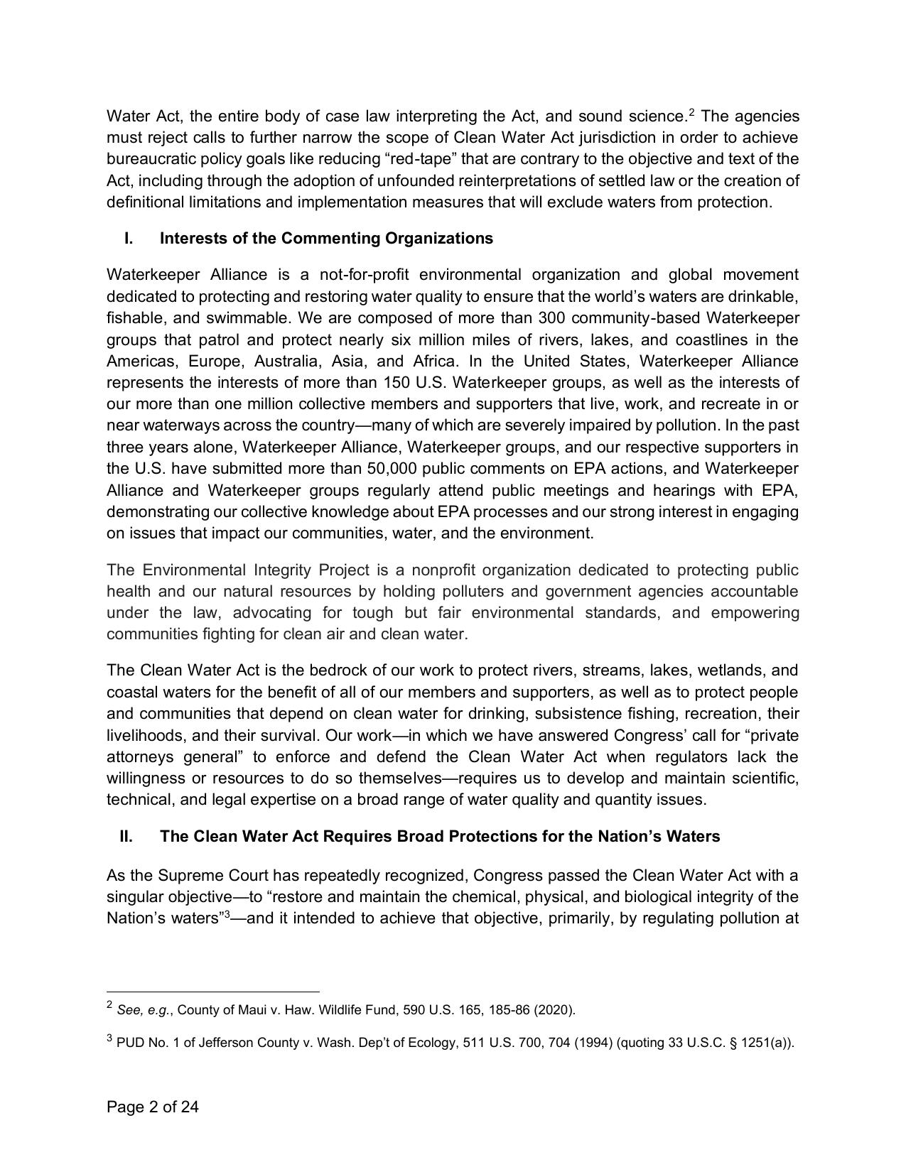 I. Interests of the Commenting Organizations