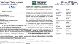 [Waterkeeper Alliance advocates EPA and USACE restore longstanding protections for the nation’s waters 2025-04-23]