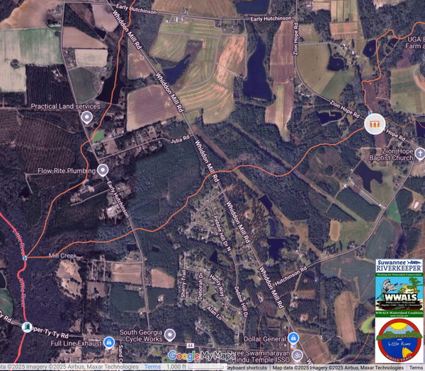 [Map: Mill Creek @ Zion Hope Road, Tifton, GA --WLRWT]