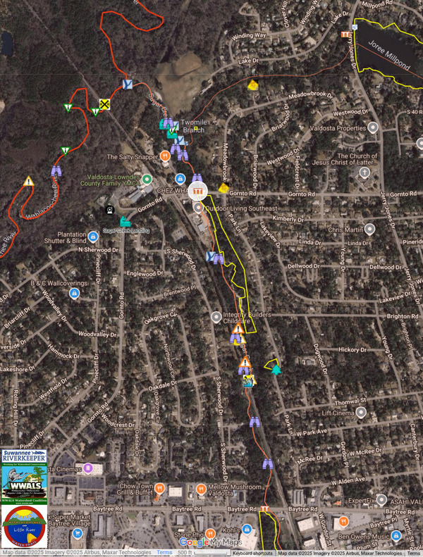 [Map: Gornto Road Bridge, Sugar Creek --WLRWT]