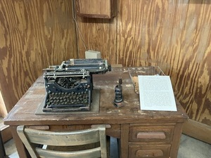 [Typewriter on reporter's desk --Gretchen Quarterman]