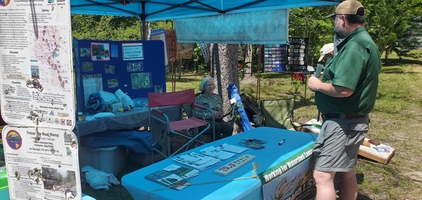 [Shirley Kokidko at WWALS Booth at A Day in the Woods, GEFC, Alapaha, GA 2025-04-12]