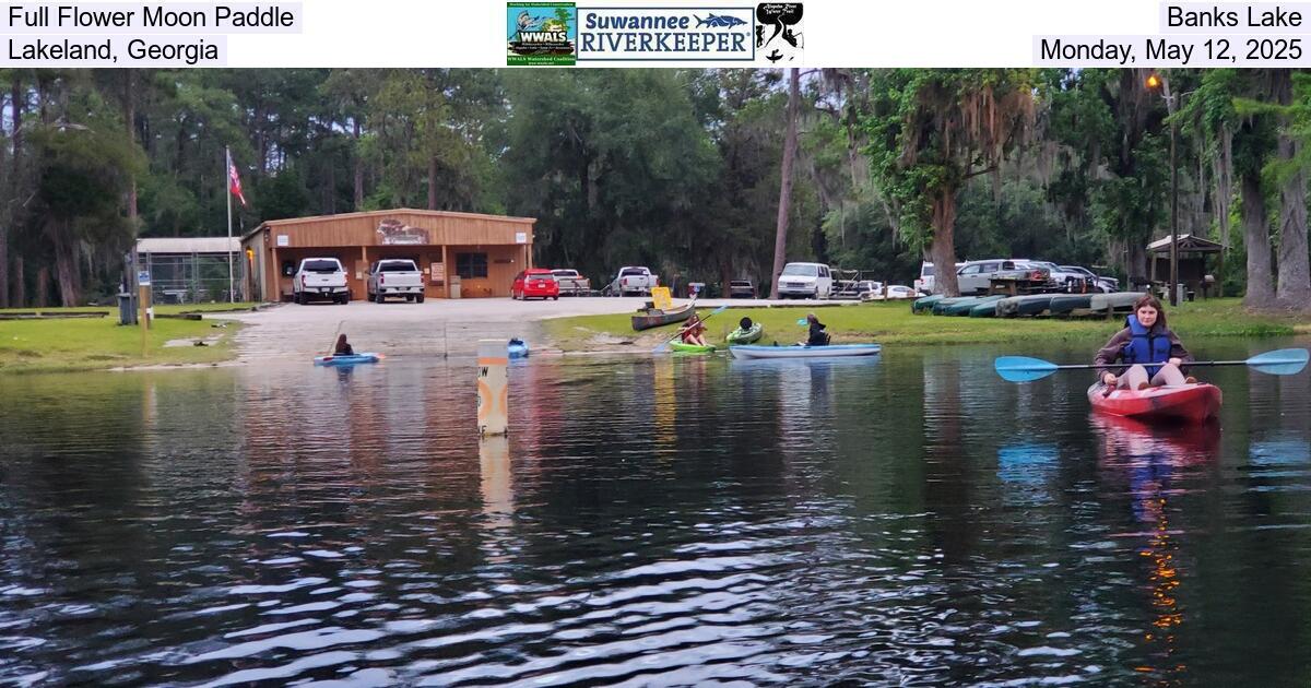 Full Flower Moon Paddle, Banks Lake, Lakeland, Georgia, Monday, May 12, 2025