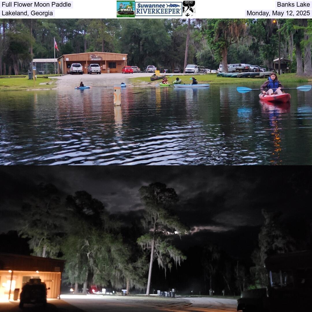 Full Flower Moon Paddle, Banks Lake, Lakeland, Georgia, Monday, May 12, 2025