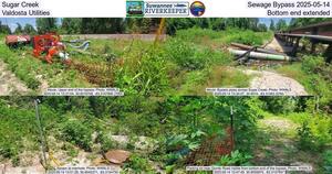 [Sugar Creek Sewage Bypass 2025-05-14, Valdosta Utilities, Bottom end extended]