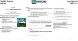 [WWALS Quarterly Board Meeting, Agenda, 2025-05-18]