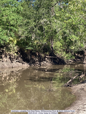 [Upstream, Langdale Park Boat Ramp, Withlacoochee River @ North Valdosta Road, 2025-05-22 --Cindy Vedas for WWALS]