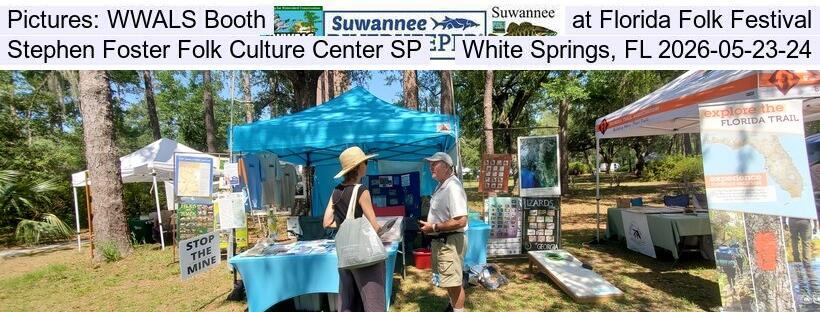 Pictures: WWALS Booth at Florida Folk Festival, Stephen Foster Folk Culture Center SP, White Springs, FL 2026-05-23-24