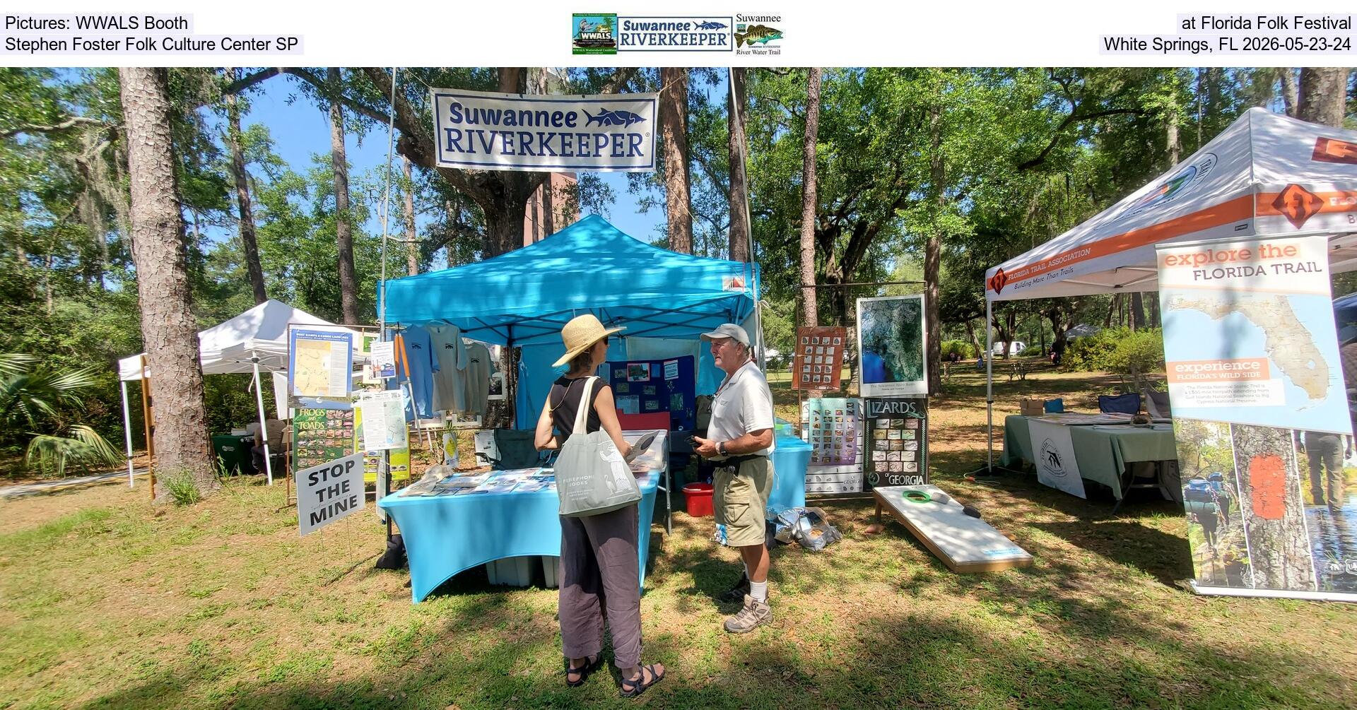 [Pictures: WWALS Booth at Florida Folk Festival, Stephen Foster Folk Culture Center SP, White Springs, FL 2026-05-23-24]