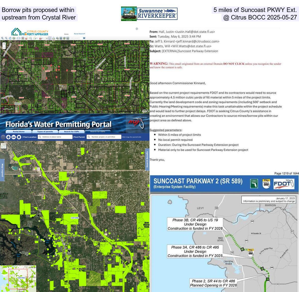 [Borrow pits proposed within 5 miles of Suncoast PKWY Ext., upstream from Crystal River @ Citrus BOCC 2025-05-27]