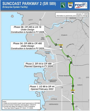 [Map: Suncoast Parkway 2 --FDOT 2023-01-17]