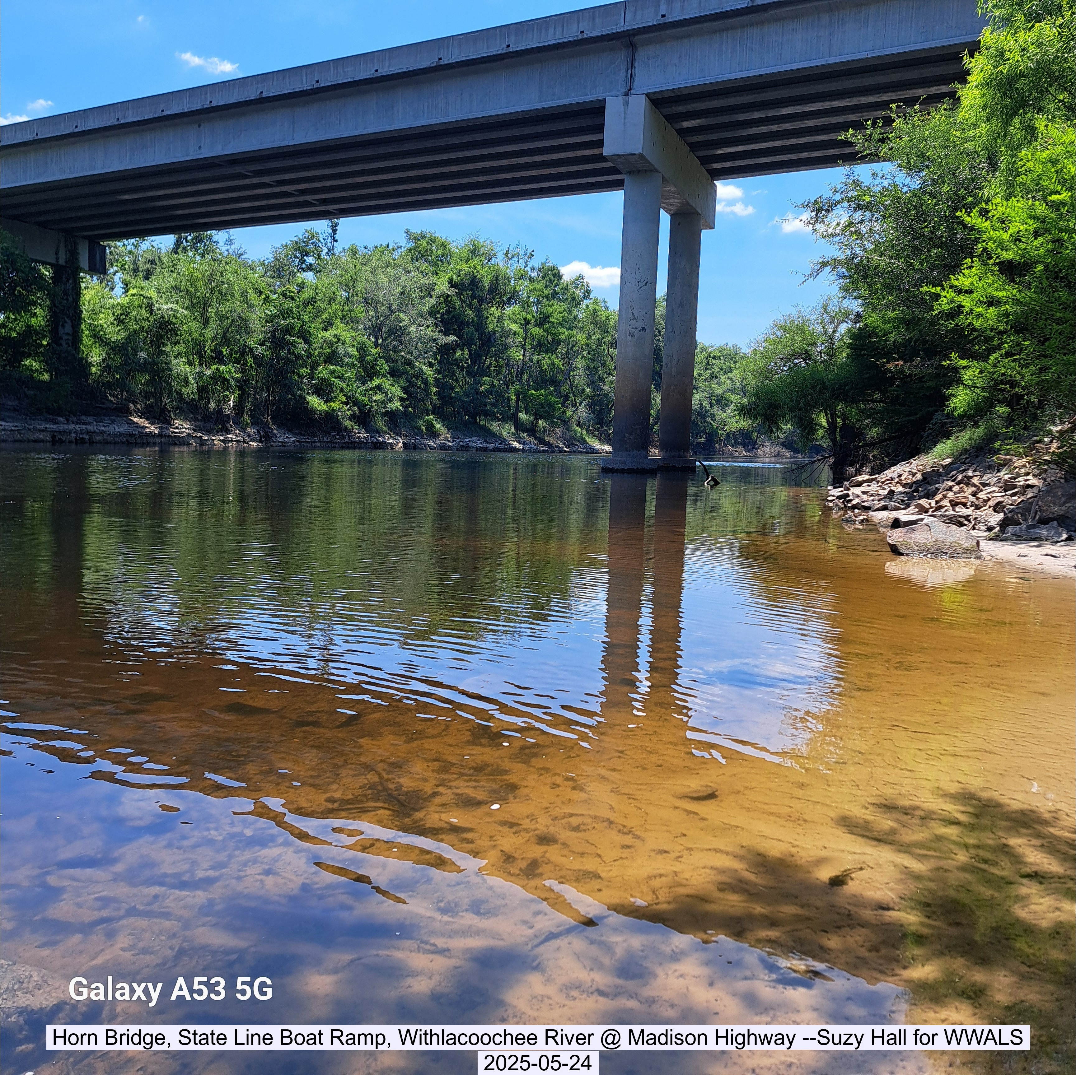 Horn Bridge, State Line Boat Ramp, Withlacoochee River @ Madison Highway --Suzy Hall for WWALS, 2025-05-24