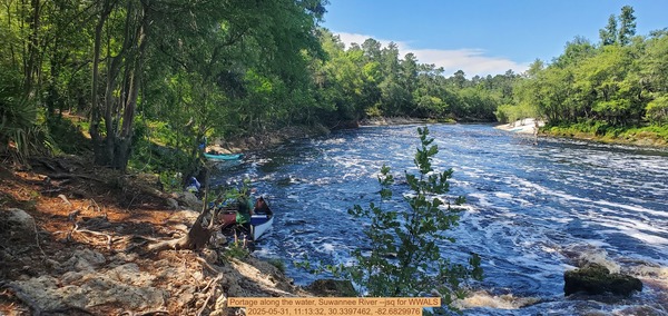 [Portage along the water, Suwannee River --jsq for WWALS, 2025-05-31, 11:13:32, 30.3397462, -82.6829976]