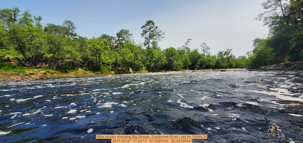 [Mike Hurley shooting Big Shoals, Suwannee River --jsq for WWALS, 2025-05-31, 11:25:12, 30.3390704, -82.6834044]