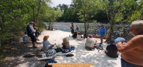 [Dennis Price on Geology, Suwannee River --jsq for WWALS, 2025-05-31, 11:39:42, 30.3386054, -82.6839566]