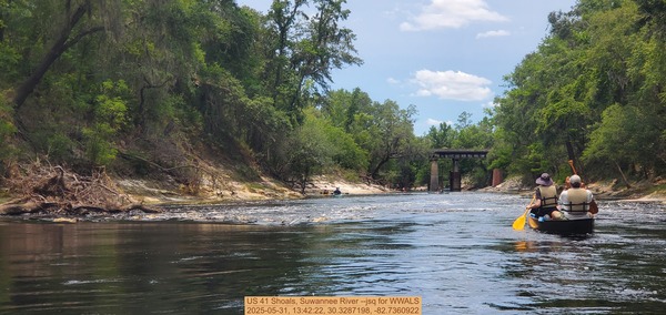[US 41 Shoals, Suwannee River --jsq for WWALS, 2025-05-31, 13:42:22, 30.3287198, -82.7360922]