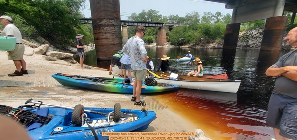 [Everybody has arrived, Suwannee River --jsq for WWALS, 2025-05-31, 13:57:41, 30.3258329, -82.7387218]