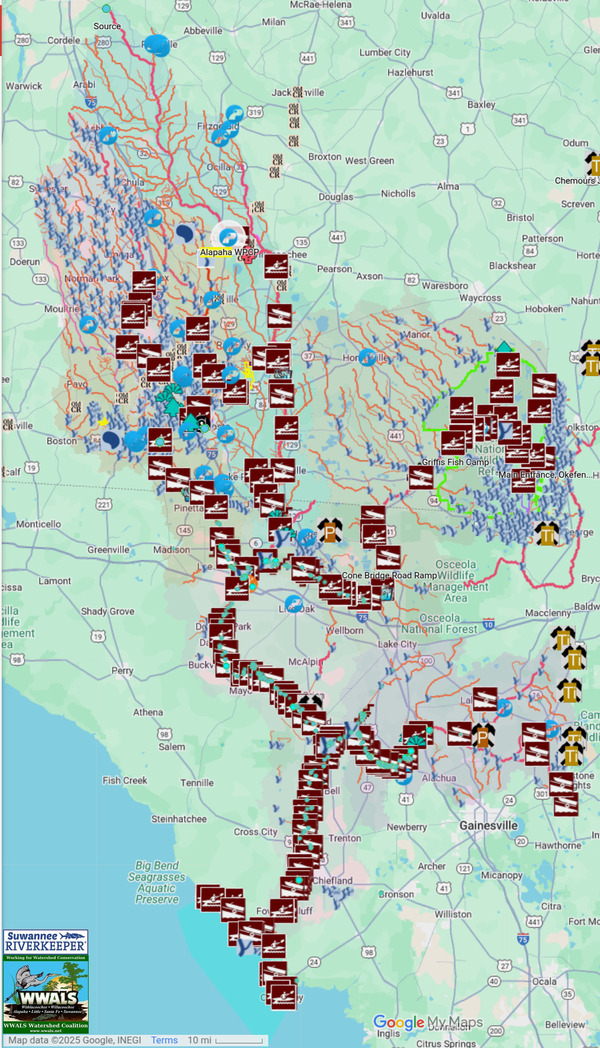 [Map: Alapaha WPCP in Suwannee River Basin Basin]