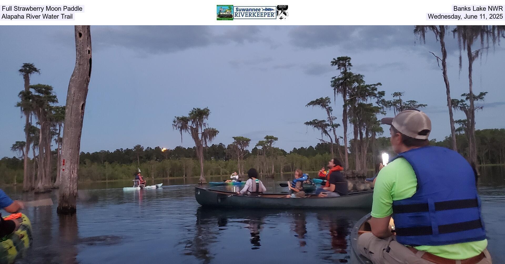 Full Strawberry Moon Paddle, Banks Lake NWR, Alapaha River Water Trail, Wednesday, June 11, 2025