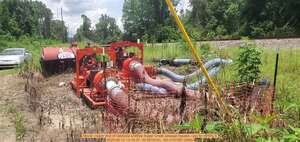 [Movie: Upper end of Valdosta Utilities Sugar Creek sewage bypass --jsq for WWALS, 2025:06:12 13:19:37, 30.8519141, -83.3147387 (34M)]