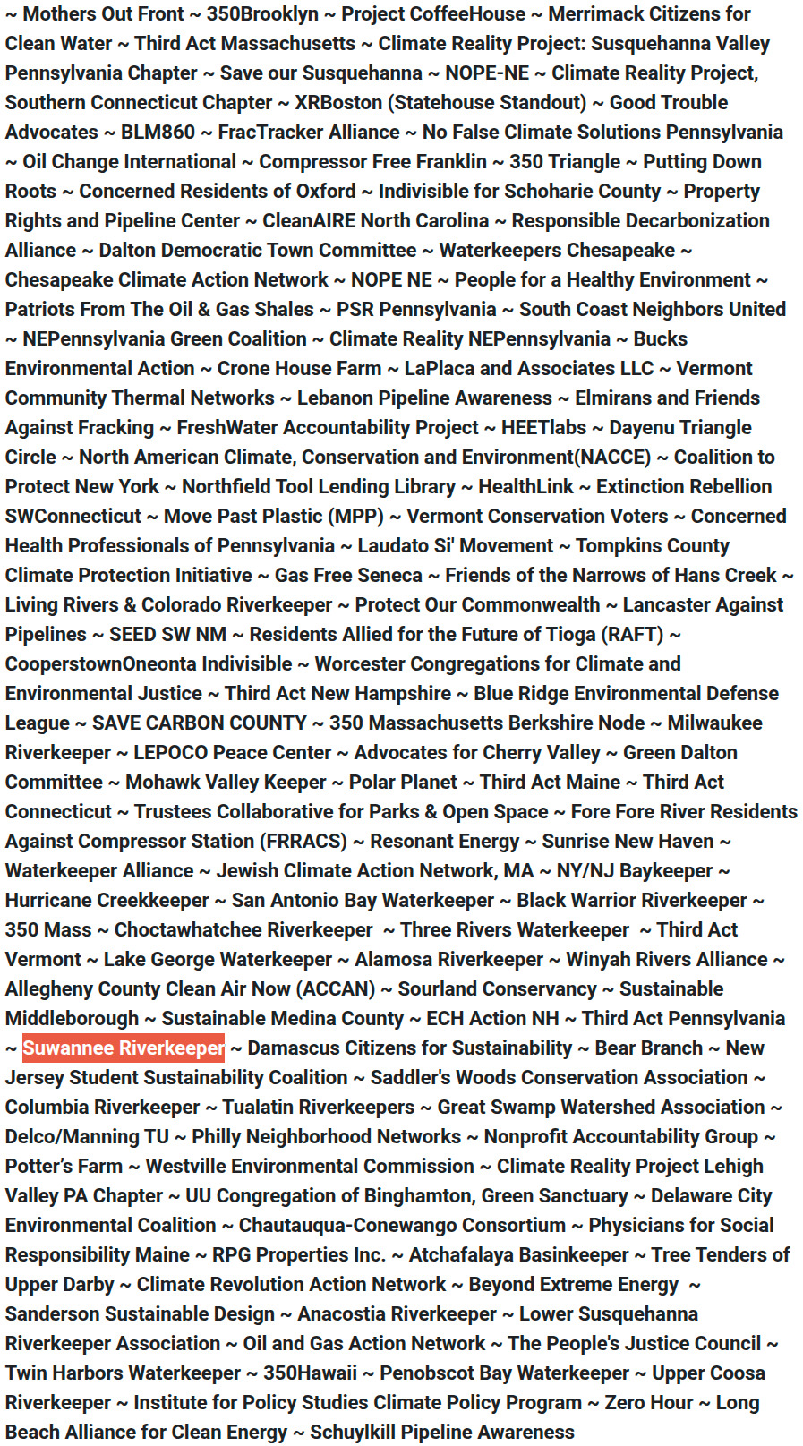 Signatories
