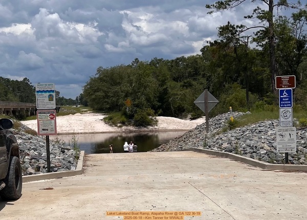 [Lakeland Boat Ramp, Alapaha River @ GA 122, 2025-06-18 --Kim Tanner for WWALS]