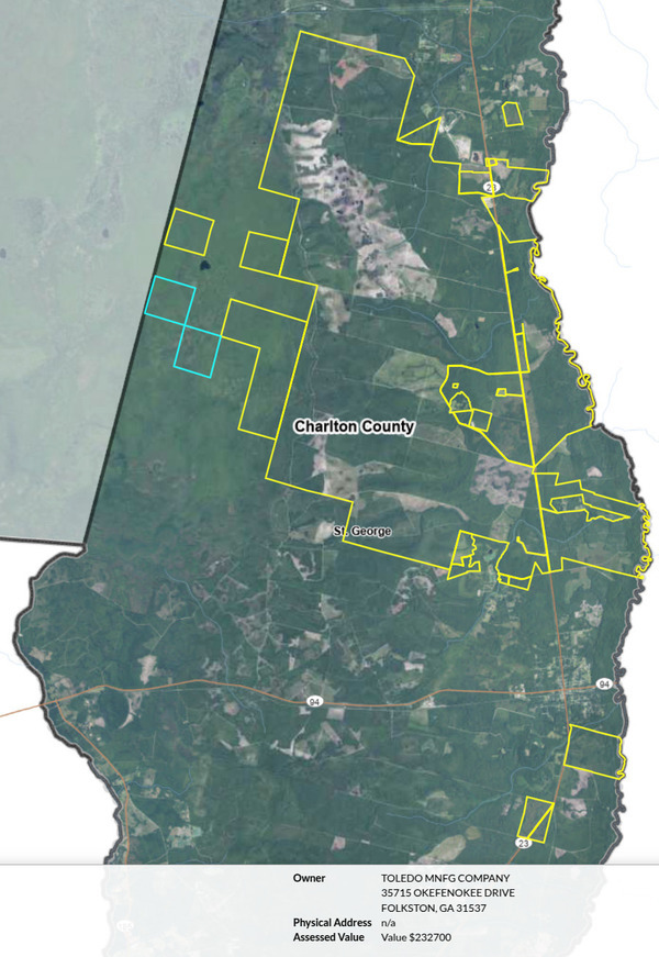 [Map: Toledo Mfn Co --Charlton Tax Assessors 2025-06-20]