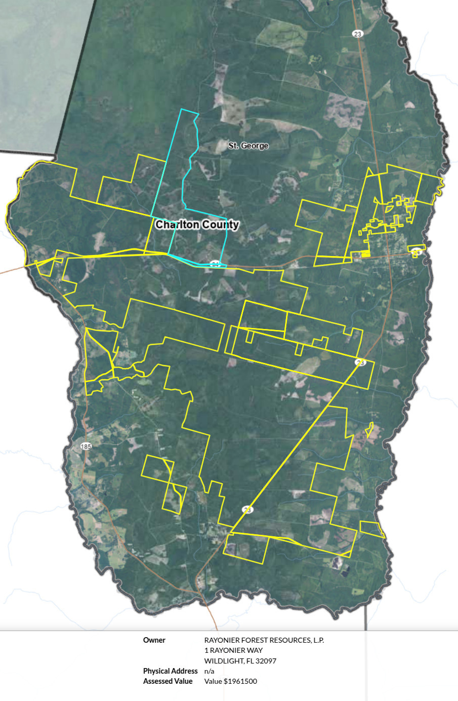 Map: Rayonier Charlton Co Tax Appraisers 2025-06-20