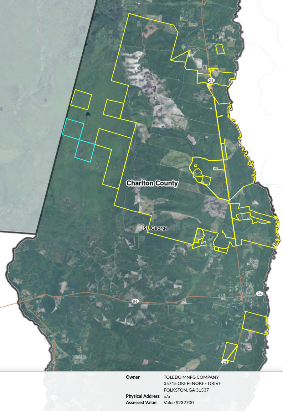Map: Toledo Mfn Co --Charlton Tax Assessors 2025-06-20