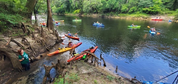 [Kayaks at David's Disappointment spring run, 2022-06-04, 13:17:11, 30.4747466, -83.2433139]
