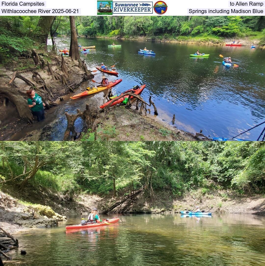 Florida Campsites to Allen Ramp, Withlacoochee River 2025-06-21, Springs including Madison Blue