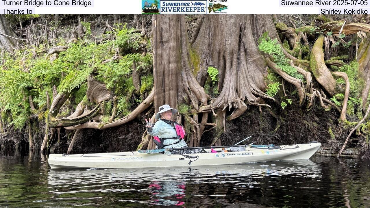 Turner Bridge to Cone Bridge, Suwannee River 2025-07-05, Thanks to Shirley Kokidko