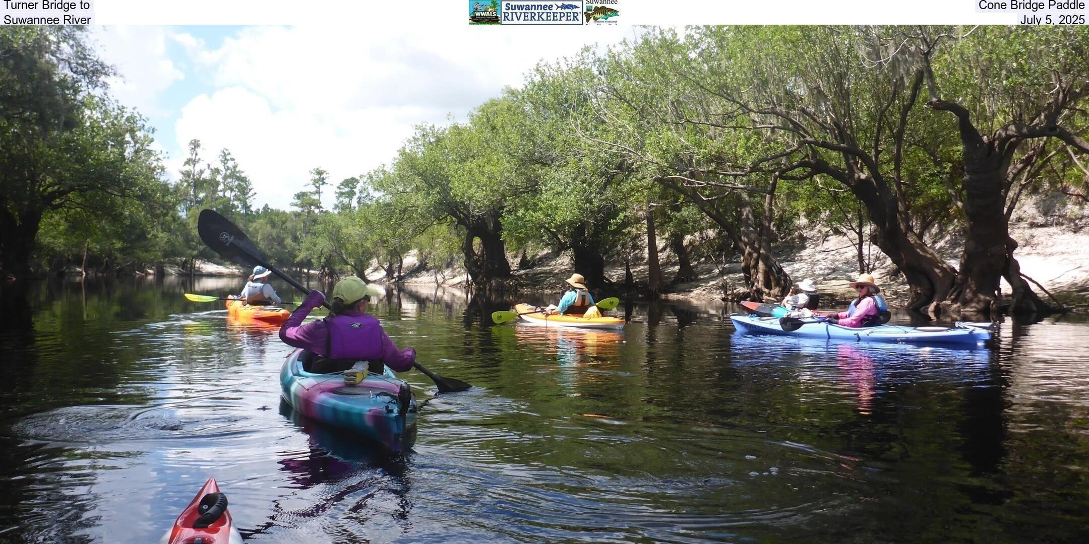 Turner Bridge to Cone Bridge Paddle, Suwannee River, July 5, 2025