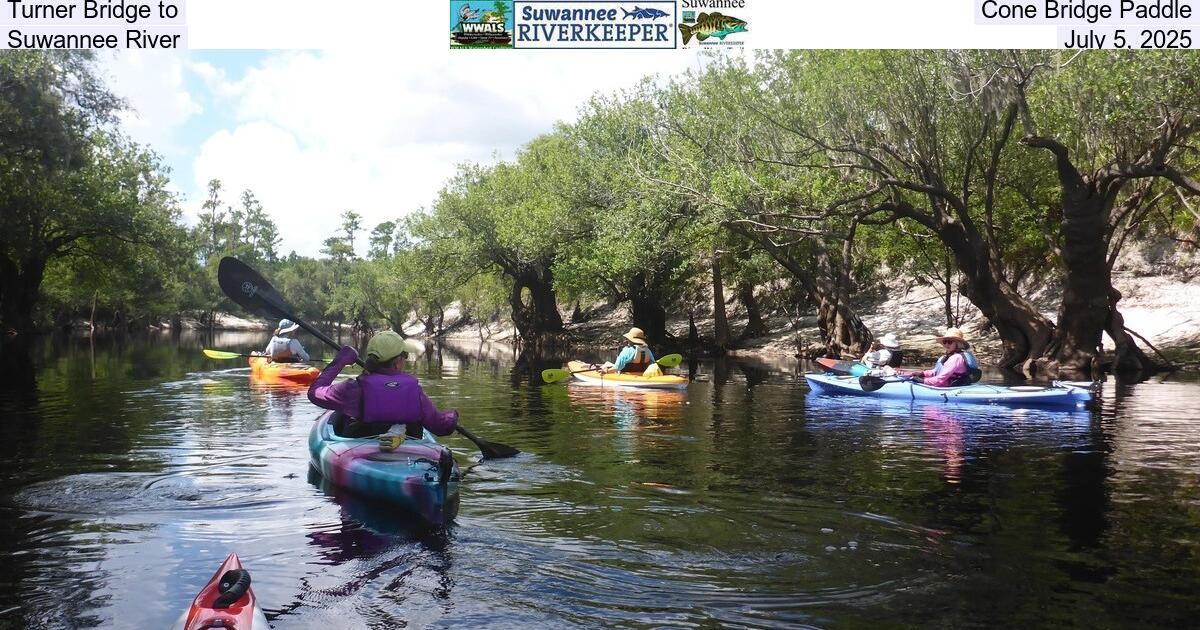 Turner Bridge to Cone Bridge Paddle, Suwannee River, July 5, 2025