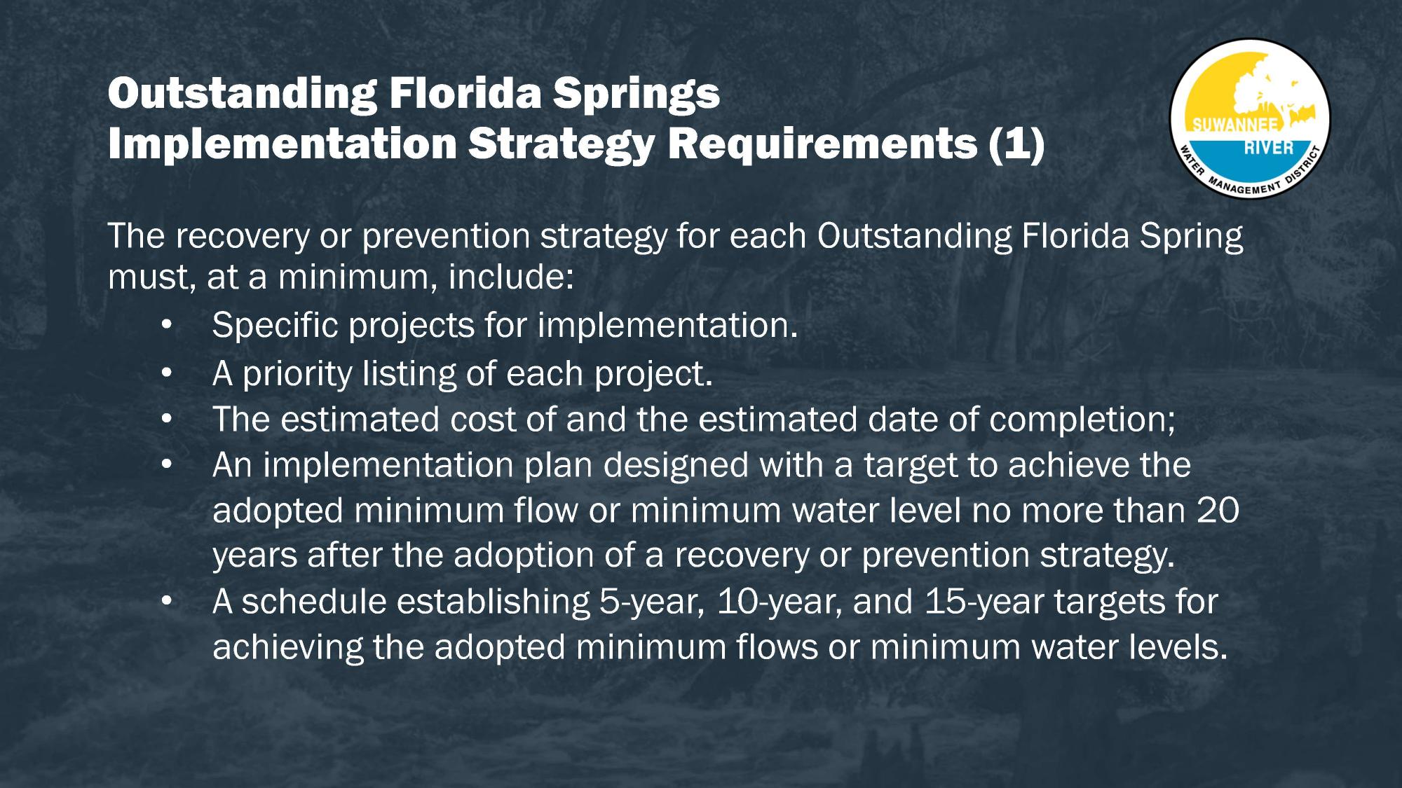 Outstanding Florida Springs Implementation Strategy Requirements (1)