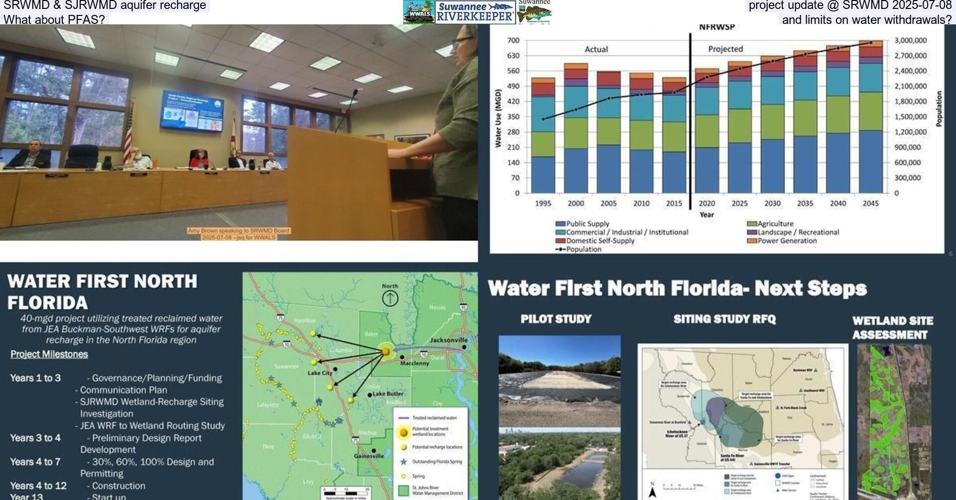 [SRWMD & SJRWMD aquifer recharge project update @ SRWMD 2025-07-08, What about PFAS? and limits on water withdrawals?]