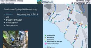 [USGS discontinued funding for nitrate and pH spring monitoring @ SRWMD 2025-07-08]