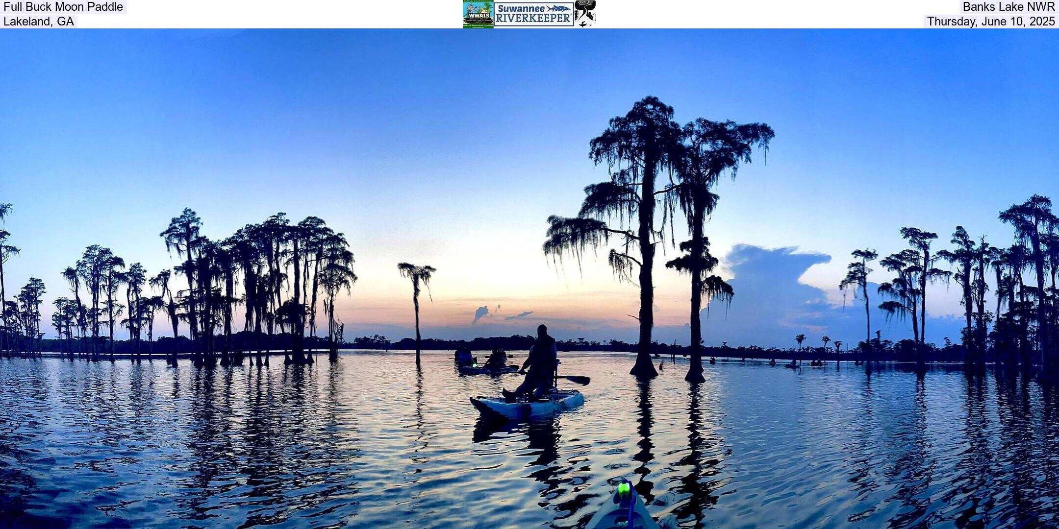 Full Buck Moon Paddle, Banks Lake NWR, Lakeland, GA, Thursday, June 10, 2025