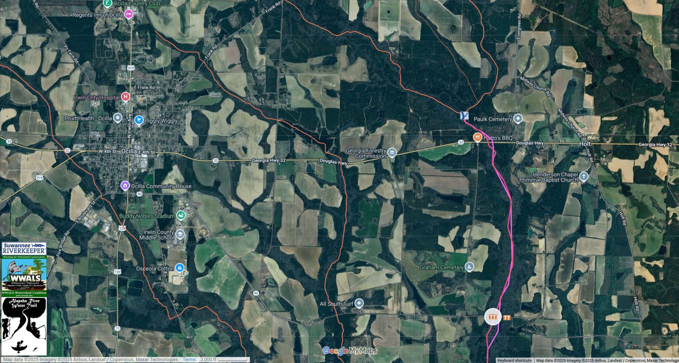 Map: Satilla Road Willacoochee River Overflow Bridge --ARWT