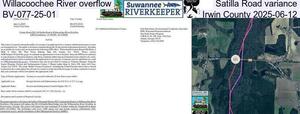 [Willacoochee River overflow, Satilla Road variance, BV-077-25-01, Irwin County 2025-06-12]