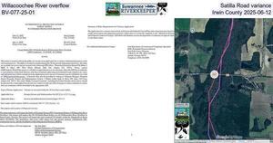 [Willacoochee River overflow, Satilla Road variance, BV-077-25-01, Irwin County 2025-06-12]