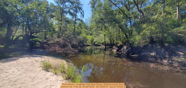 [Downstream, Langdale Park Boat Ramp, Withlacoochee River, 2025:07:30 11:02:39, 30.8874635, -83.3240574 --jsq for WWALS]