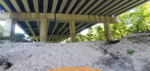 Bridge, GA 133, Withlacoochee River, 2025:07:30 11:55:13, 30.8498470, -83.3399557 --jsq for WWALS