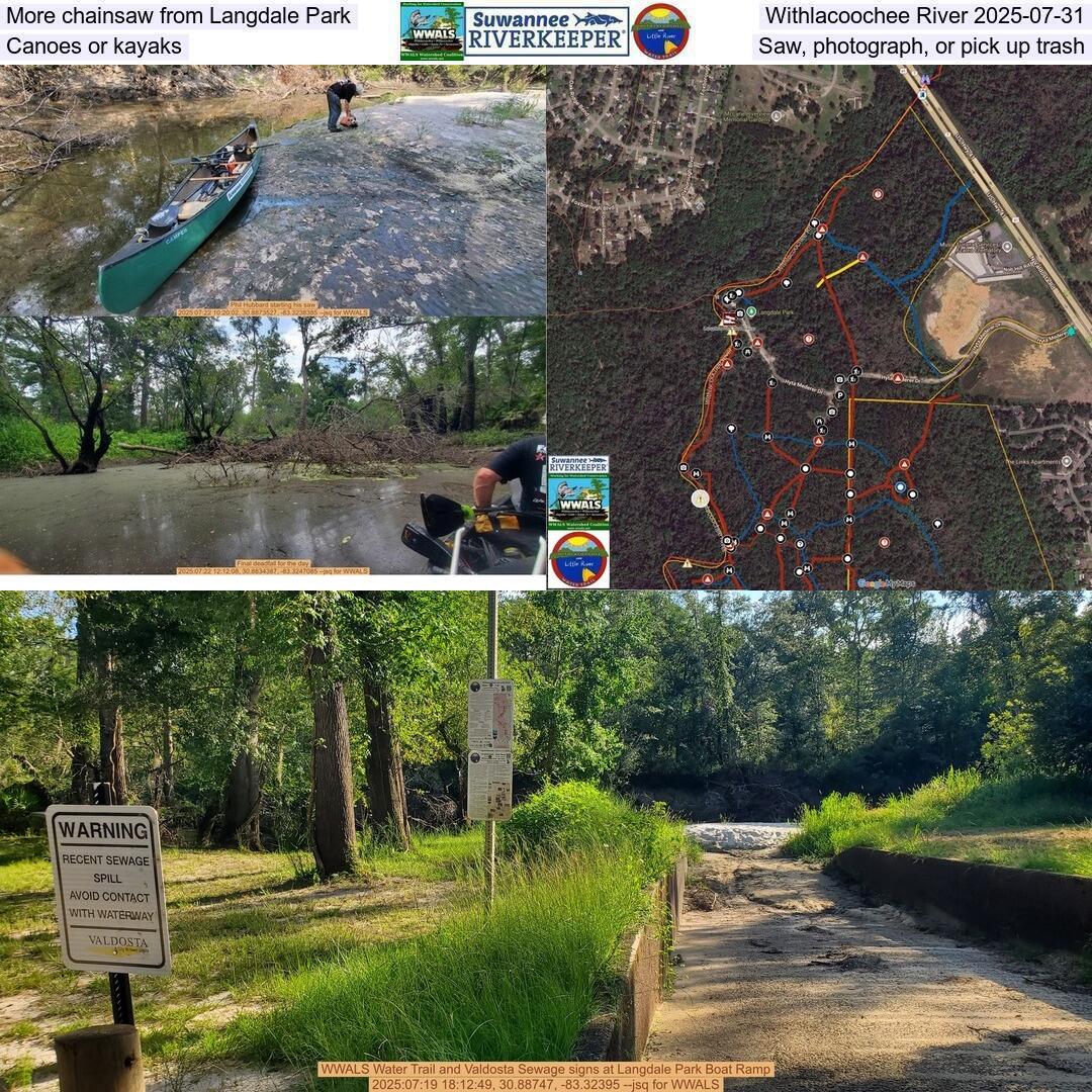 More chainsaw from Langdale Park, Withlacoochee River 2025-07-31, Canoes or kayaks, Saw, photograph, or pick up trash