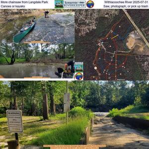 [More chainsaw from Langdale Park, Withlacoochee River 2025-07-31, Canoes or kayaks, Saw, photograph, or pick up trash]