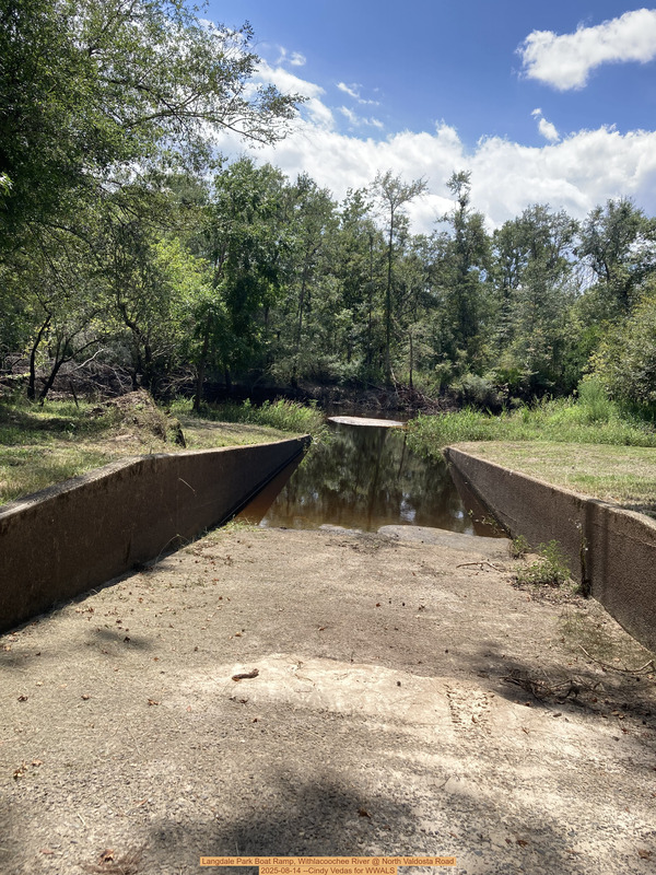 Langdale Park Boat Ramp, Withlacoochee River @ North Valdosta Road 2025-08-14 --Cindy Vedas for WWALS